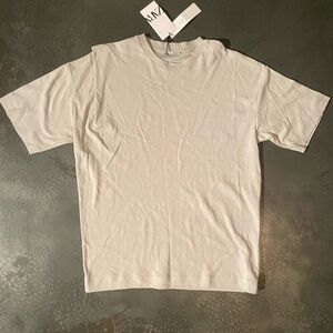 Zara Men's Cream Grey Short Sleeve Tee